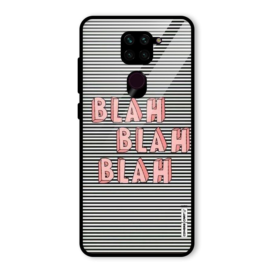 Blah Stripes Glass Back Case for Redmi Note 9
