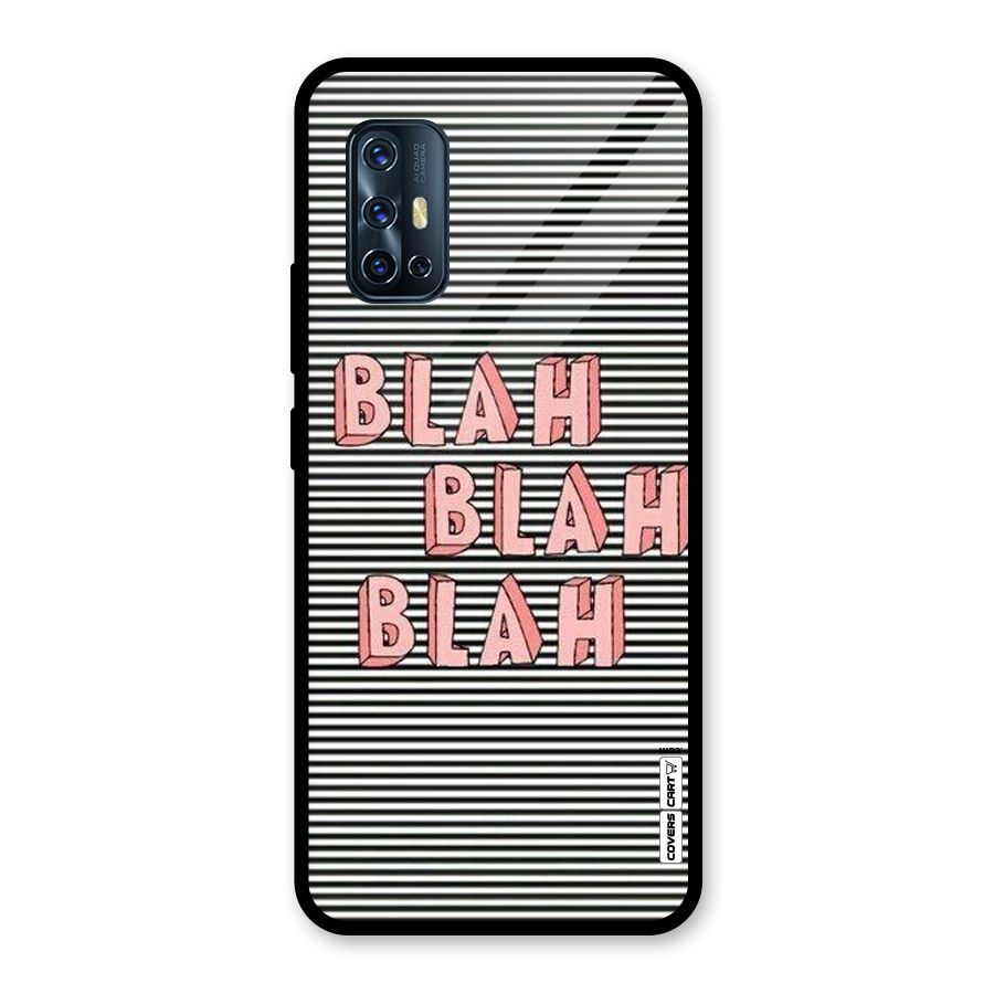 Blah Stripes Glass Back Case for Vivo V17