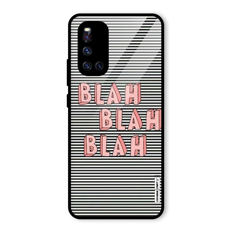 Blah Stripes Glass Back Case for Vivo V19