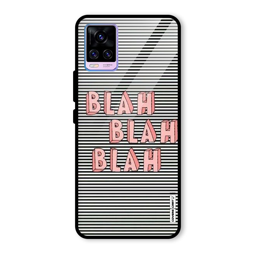 Blah Stripes Glass Back Case for Vivo V20 Pro