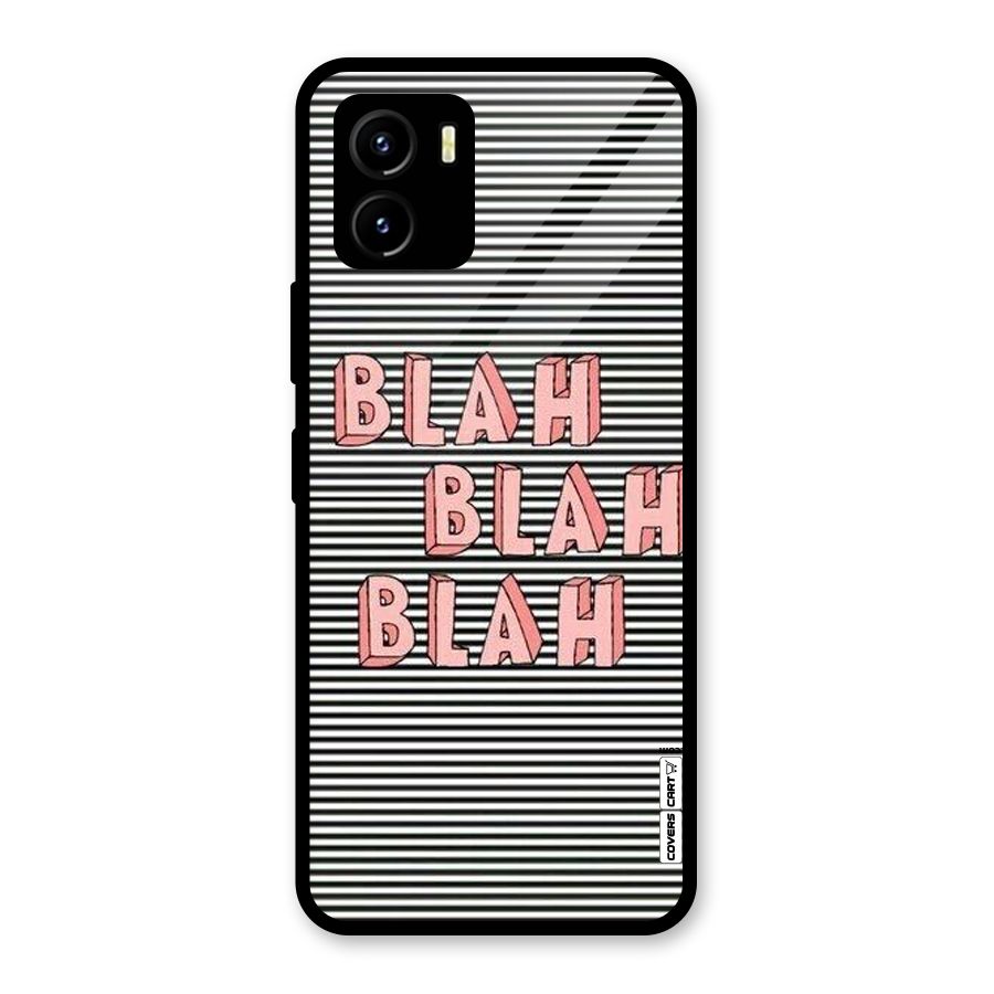 Blah Stripes Glass Back Case for Vivo Y15s