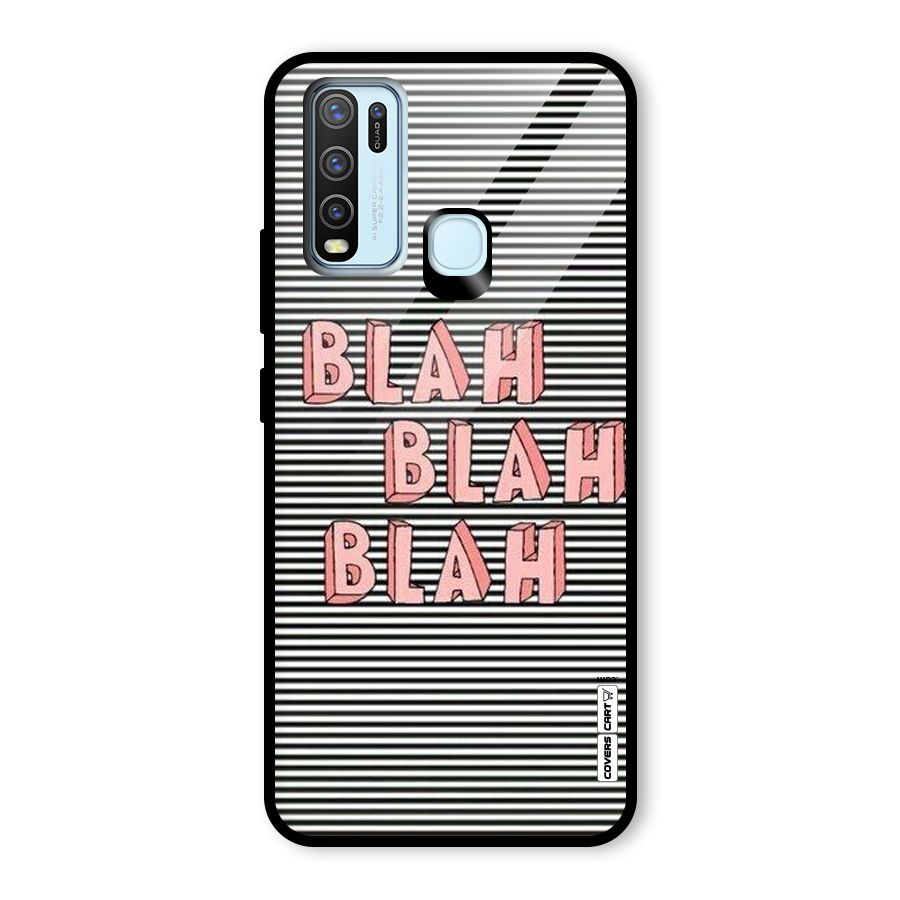 Blah Stripes Glass Back Case for Vivo Y30