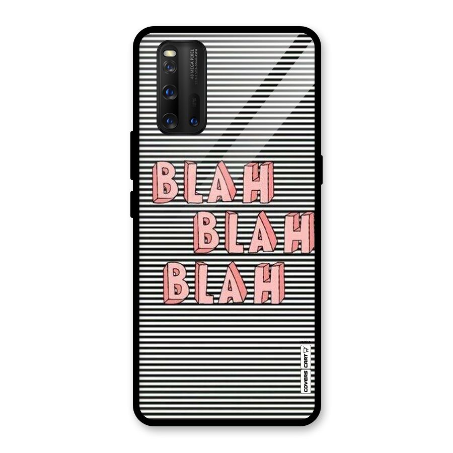 Blah Stripes Glass Back Case for Vivo iQOO 3