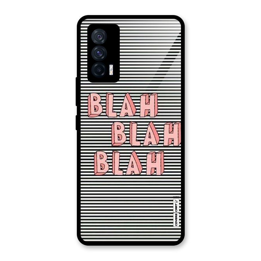 Blah Stripes Glass Back Case for Vivo iQOO 7 5G