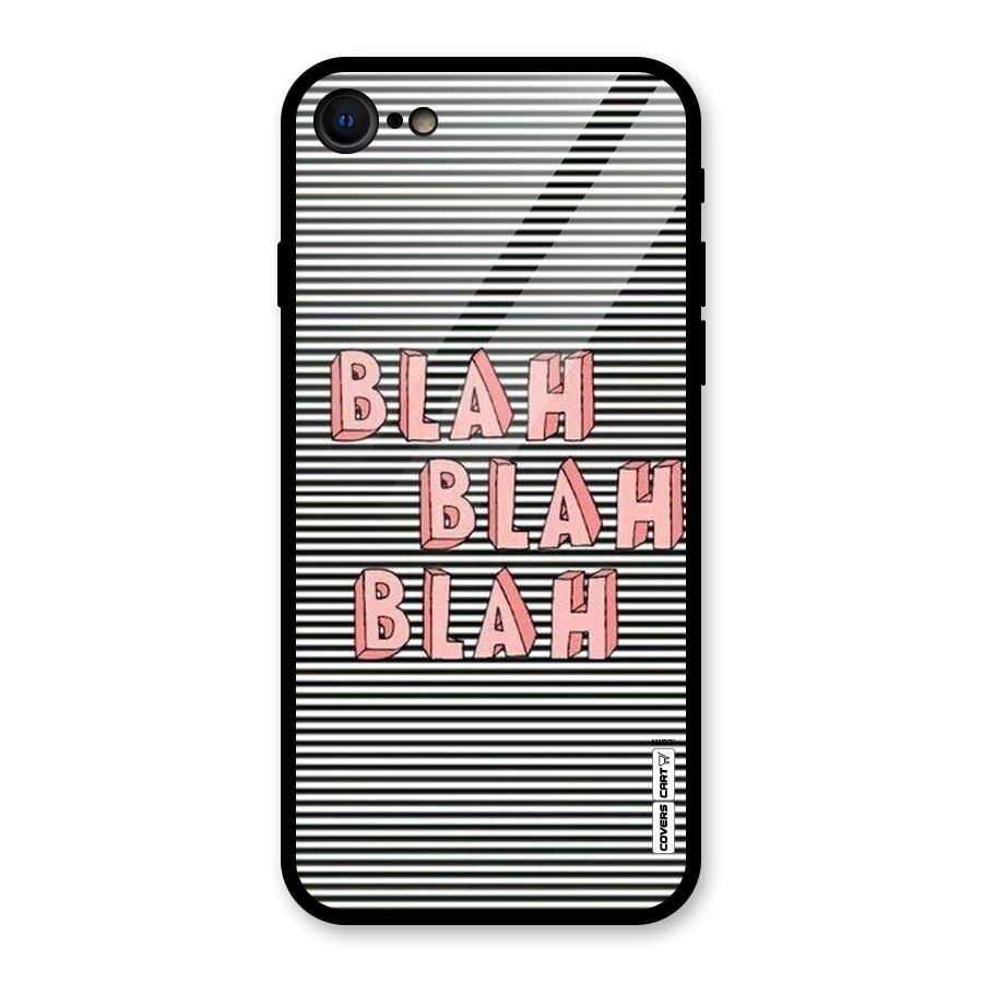 Blah Stripes Glass Back Case for iPhone SE 2022