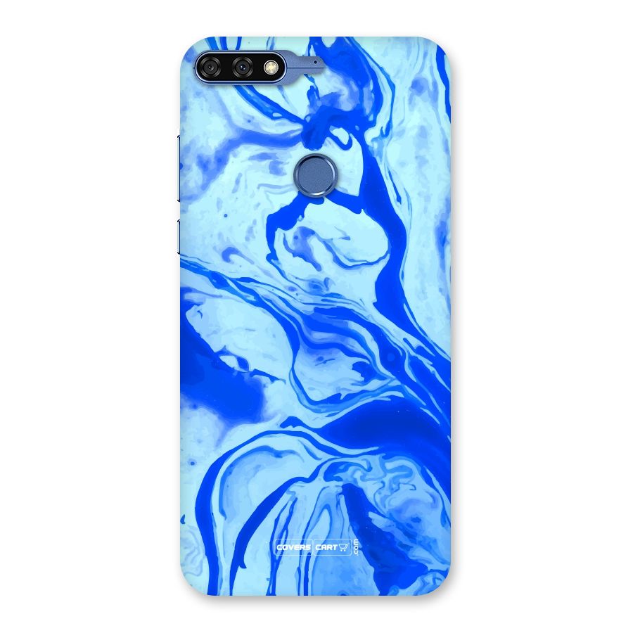 Blaze Blue Marble Texture Back Case for Honor 7C