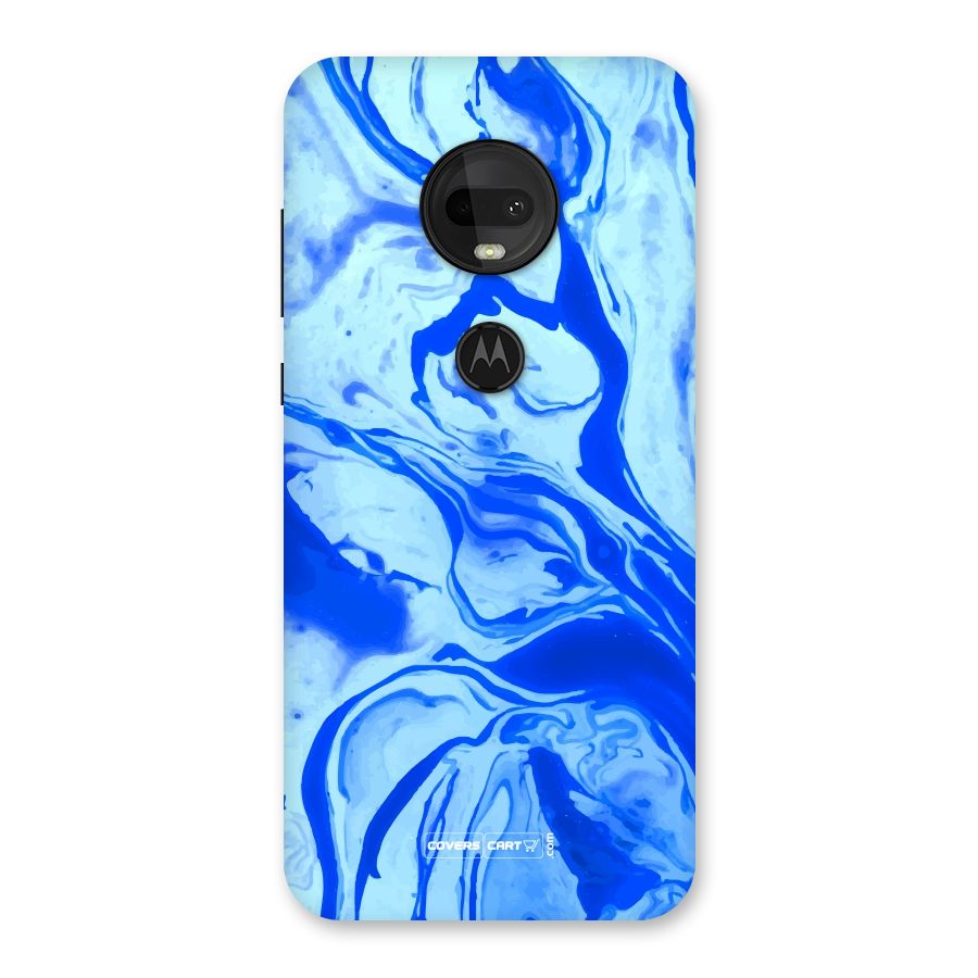 Blaze Blue Marble Texture Back Case for Moto G7