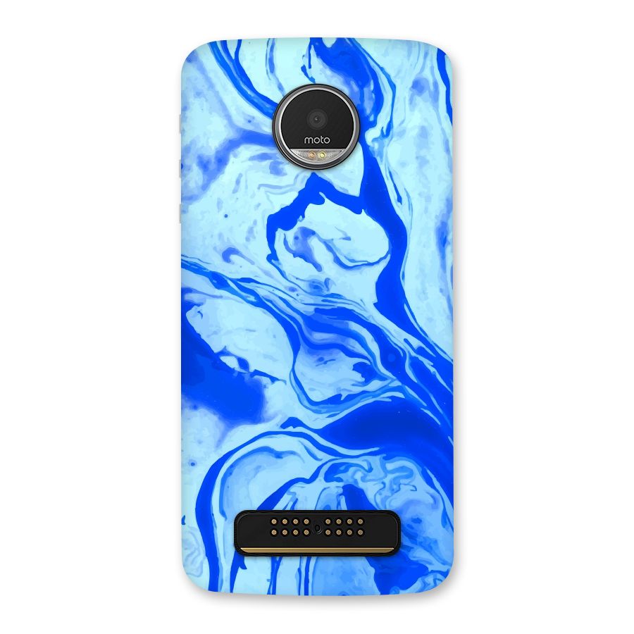 Blaze Blue Marble Texture Back Case for Moto Z Play