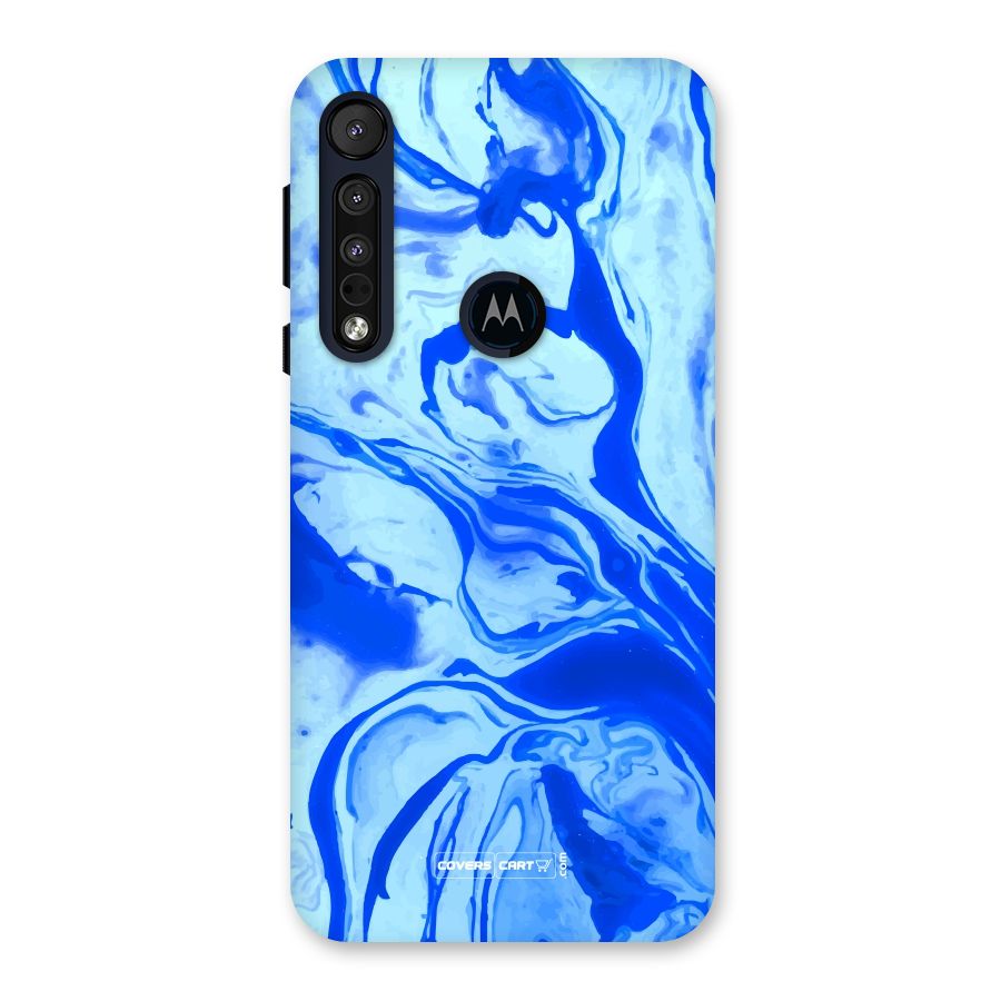 Blaze Blue Marble Texture Back Case for Motorola One Macro