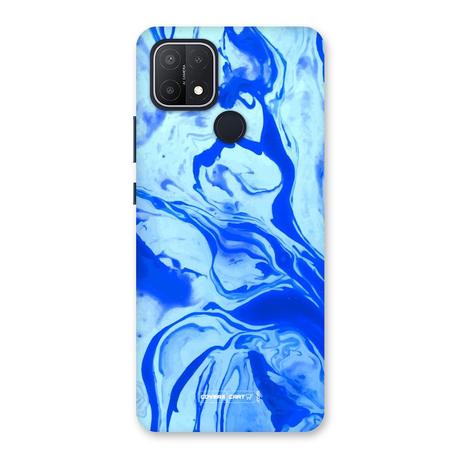 Blaze Blue Marble Texture Back Case for Oppo A15s