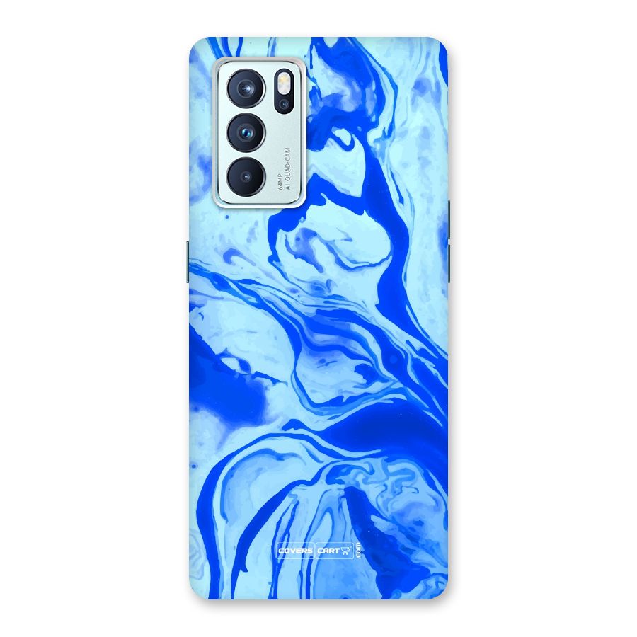 Blaze Blue Marble Texture Back Case for Oppo Reno6 Pro 5G