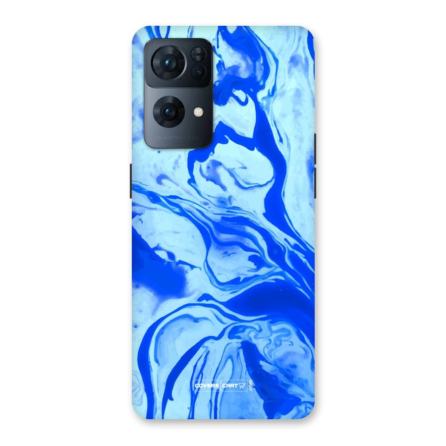 Blaze Blue Marble Texture Back Case for Oppo Reno7 Pro 5G