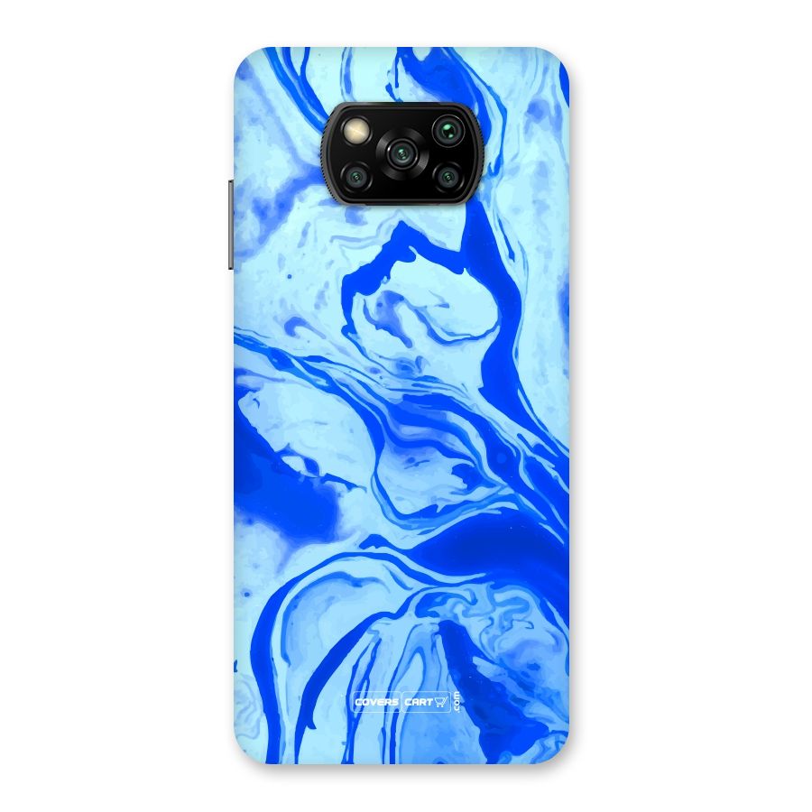 Blaze Blue Marble Texture Back Case for Poco X3