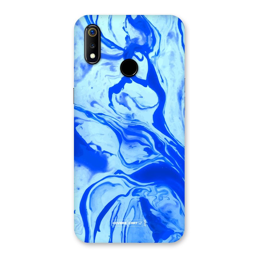 Blaze Blue Marble Texture Back Case for Realme 3