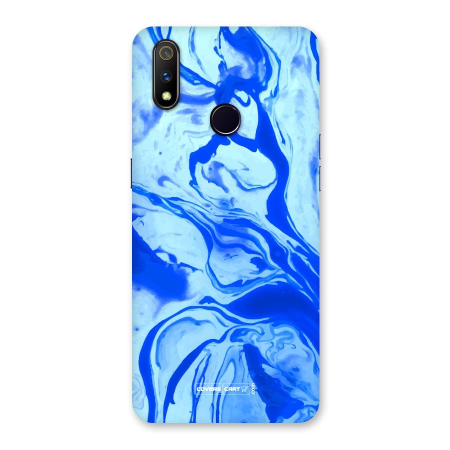 Blaze Blue Marble Texture Back Case for Realme 3 Pro