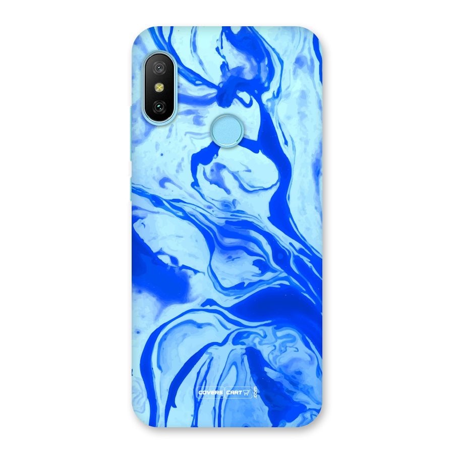 Blaze Blue Marble Texture Back Case for Redmi 6 Pro