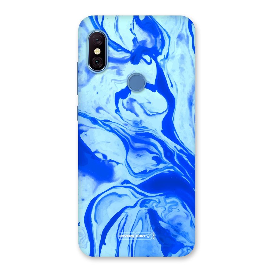 Blaze Blue Marble Texture Back Case for Redmi Note 6 Pro