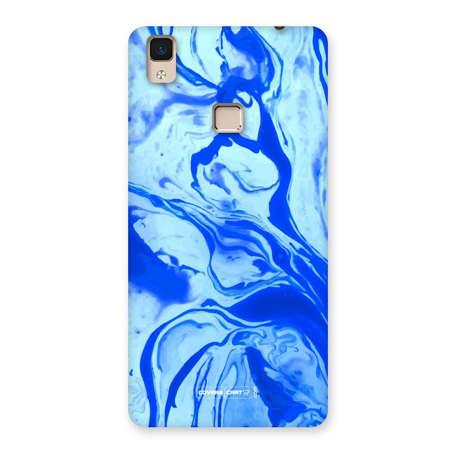 Blaze Blue Marble Texture Back Case for V3 Max