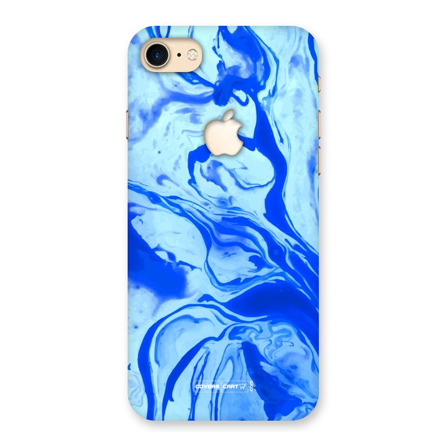 Blaze Blue Marble Texture Back Case for iPhone 7 Apple Cut