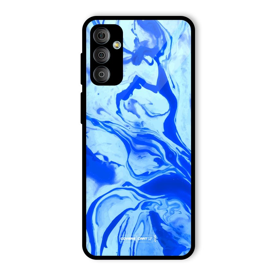 Blaze Blue Marble Texture Glass Back Case for Galaxy F23