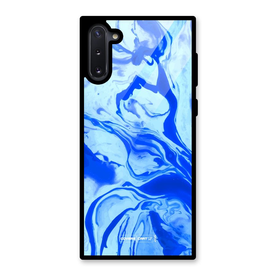 Blaze Blue Marble Texture Glass Back Case for Galaxy Note 10