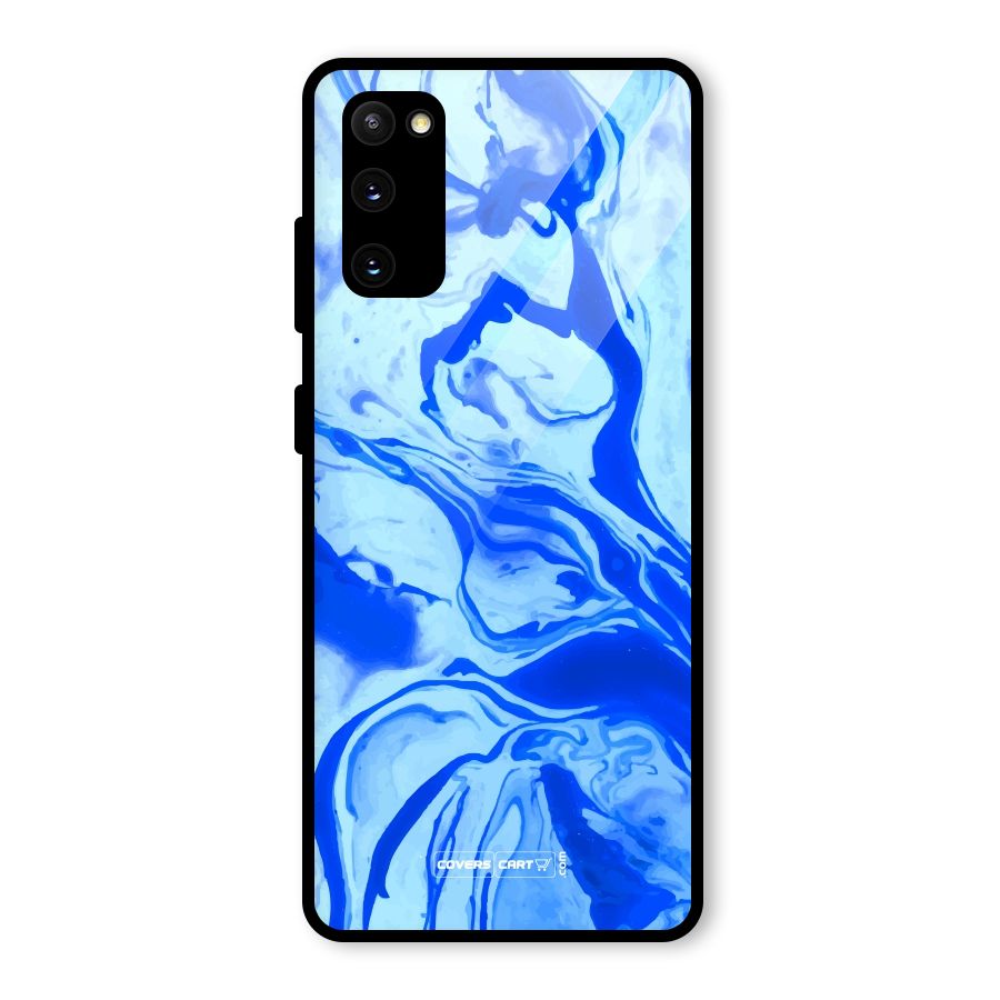 Blaze Blue Marble Texture Glass Back Case for Galaxy S20 FE 5G