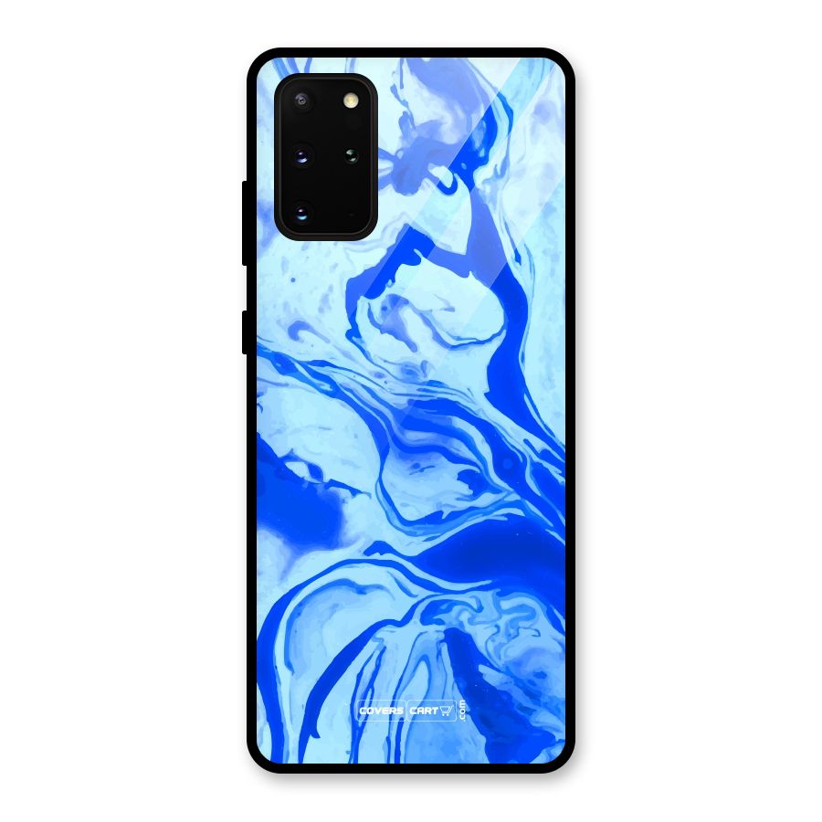 Blaze Blue Marble Texture Glass Back Case for Galaxy S20 Plus