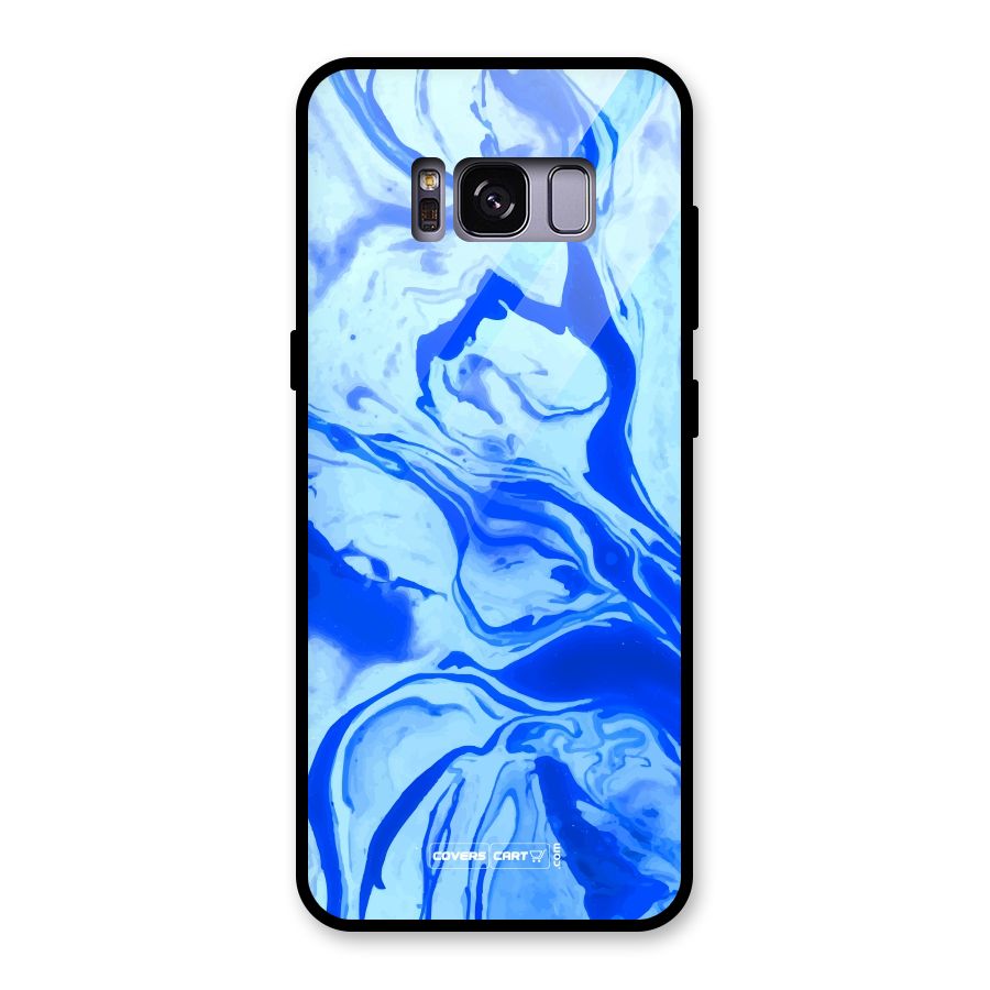 Blaze Blue Marble Texture Glass Back Case for Galaxy S8