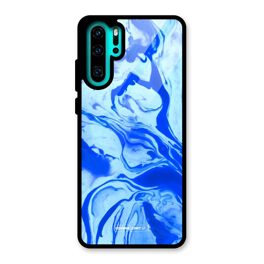 Blaze Blue Marble Texture Glass Back Case for Huawei P30 Pro