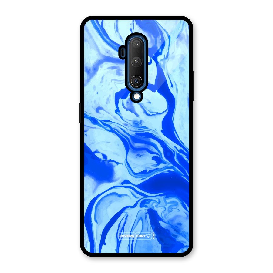 Blaze Blue Marble Texture Glass Back Case for OnePlus 7T Pro