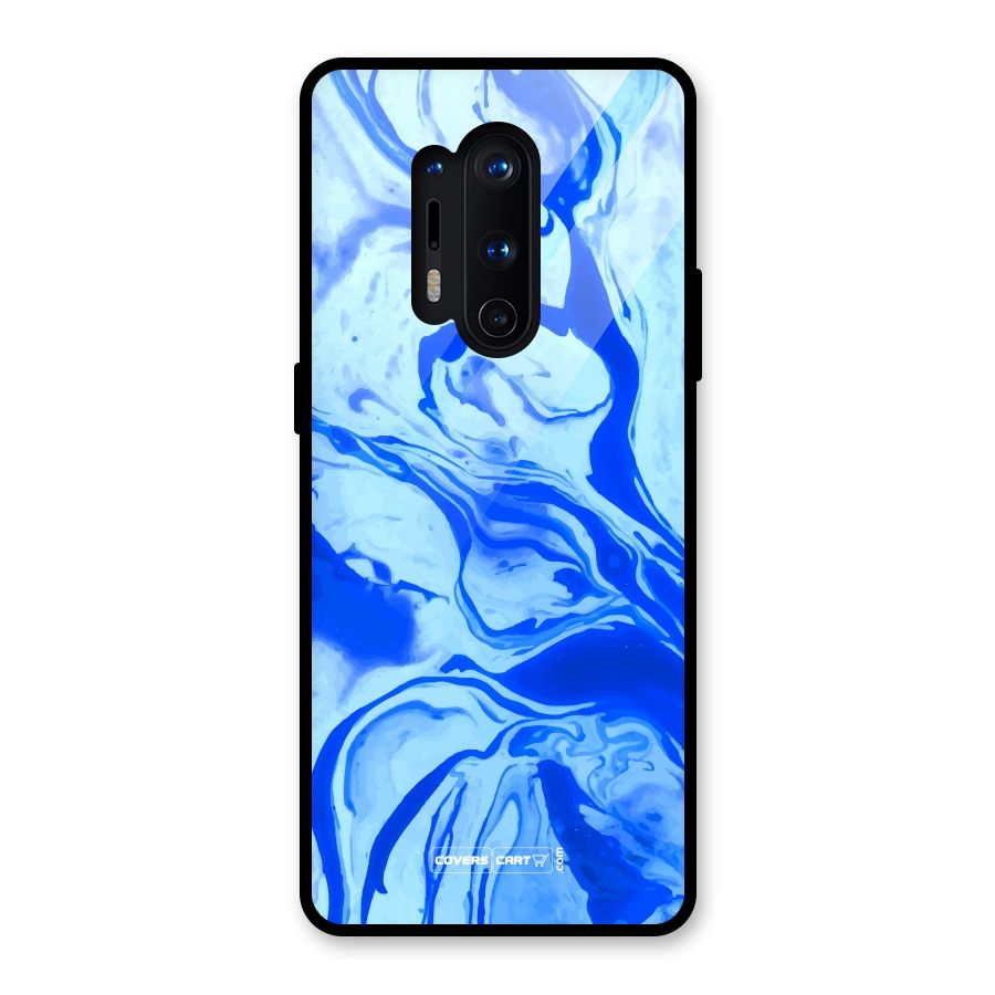 Blaze Blue Marble Texture Glass Back Case for OnePlus 8 Pro