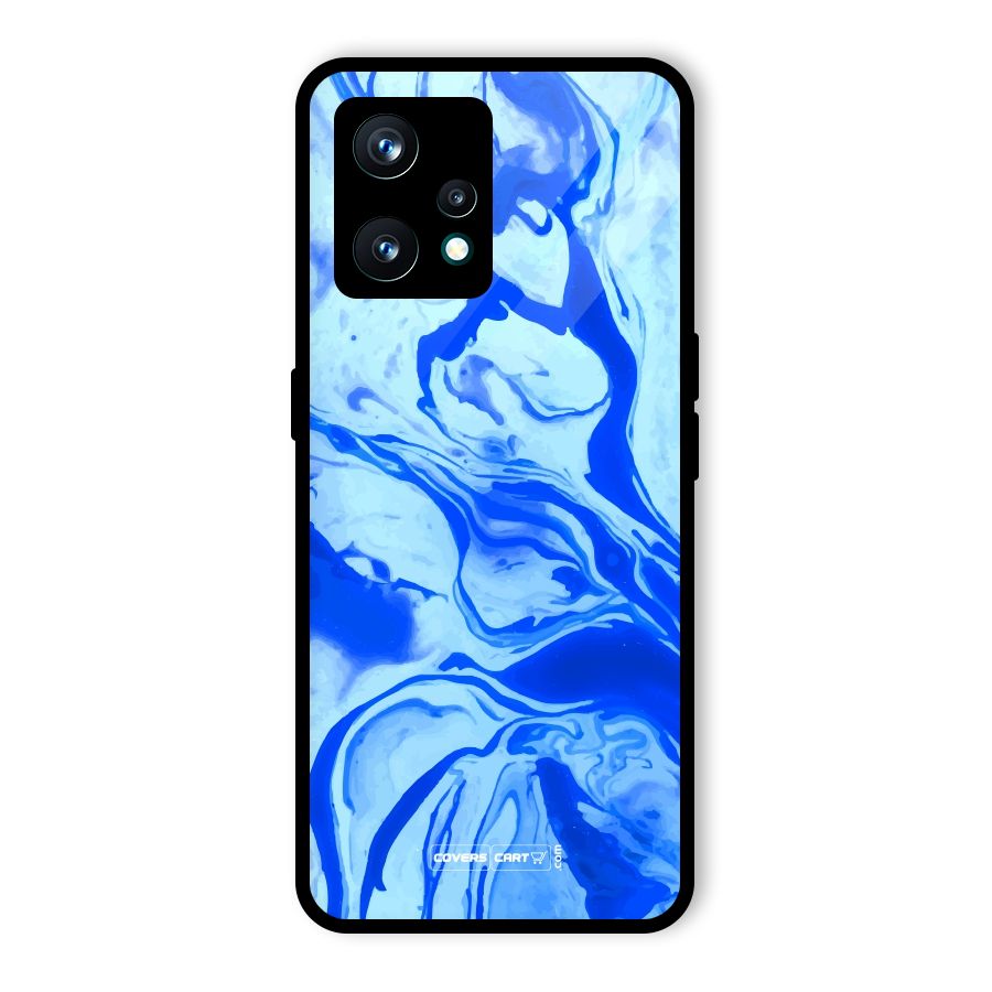 Blaze Blue Marble Texture Glass Back Case for Realme 9 Pro Plus 5G
