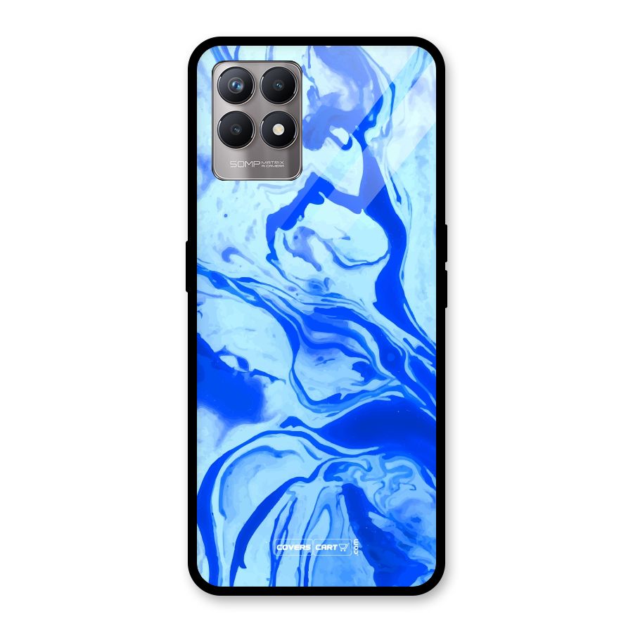 Blaze Blue Marble Texture Glass Back Case for Realme Narzo 50