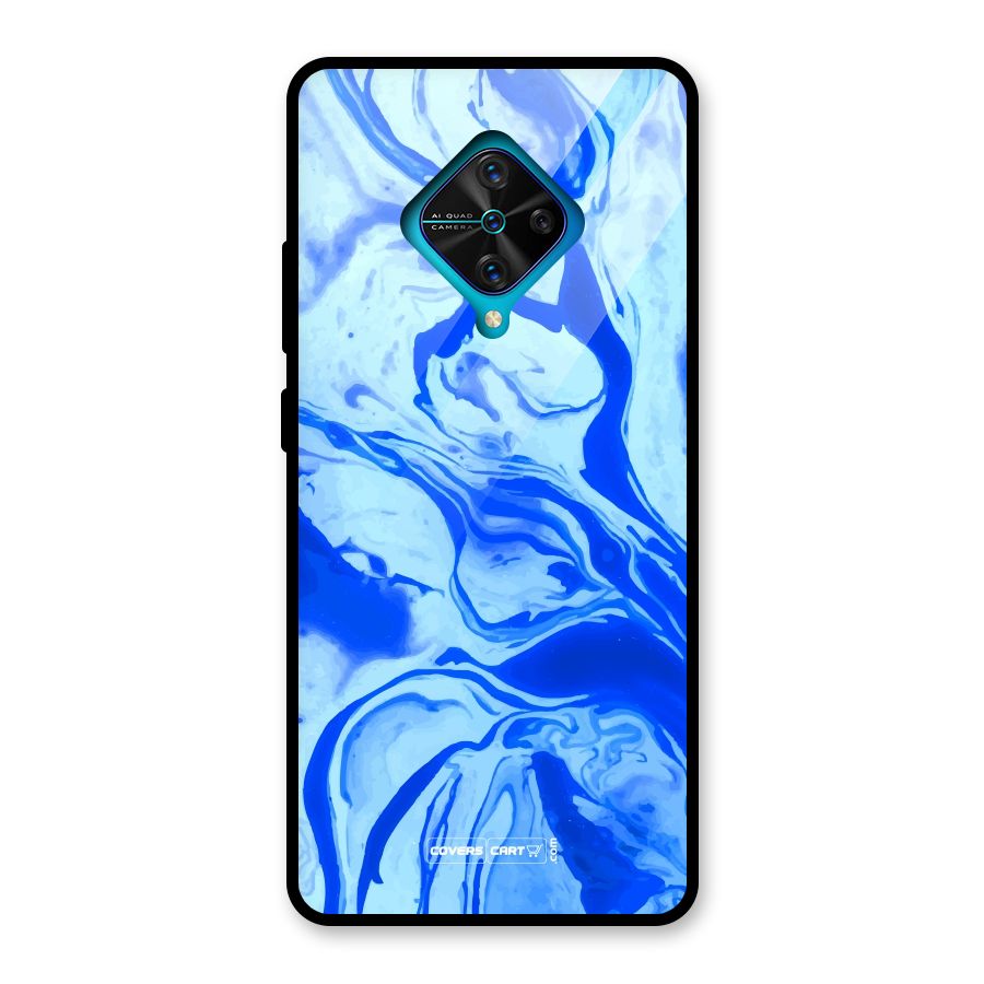 Blaze Blue Marble Texture Glass Back Case for Vivo S1 Pro