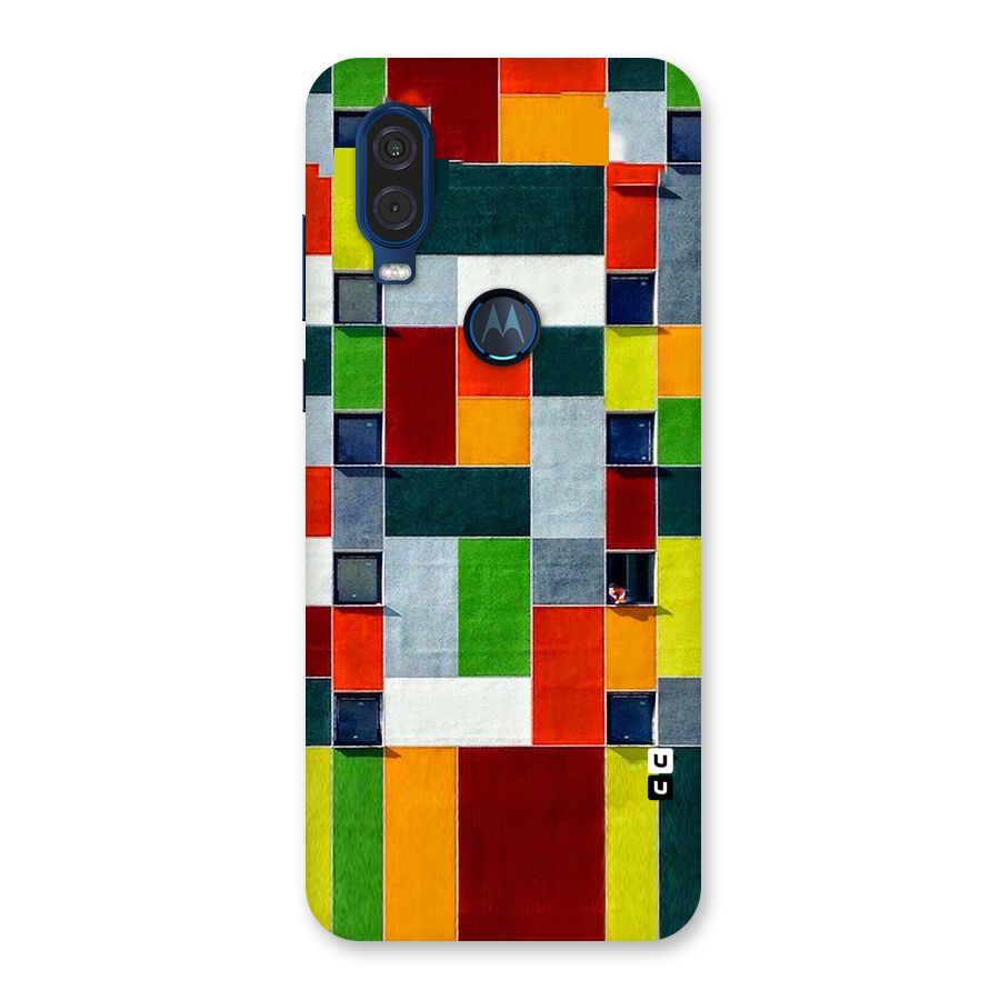 Block Color Design Back Case for Motorola One Vision