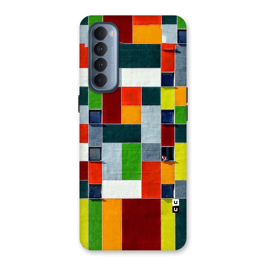 Block Color Design Back Case for Reno4 Pro