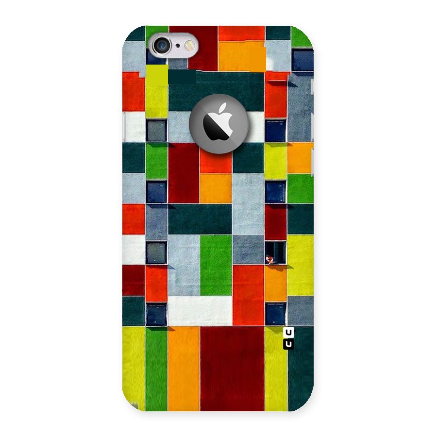Block Color Design Back Case for iPhone 6 Logo Cut