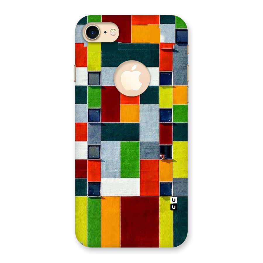 Block Color Design Back Case for iPhone 7 Logo Cut