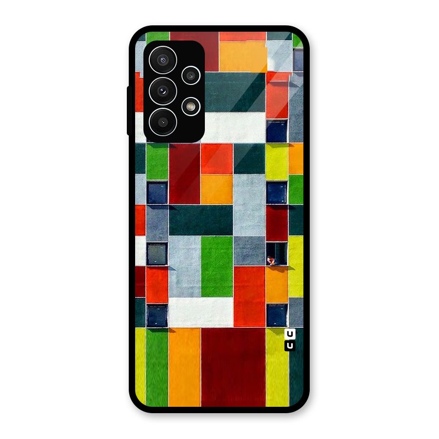 Block Color Design Glass Back Case for Galaxy A23