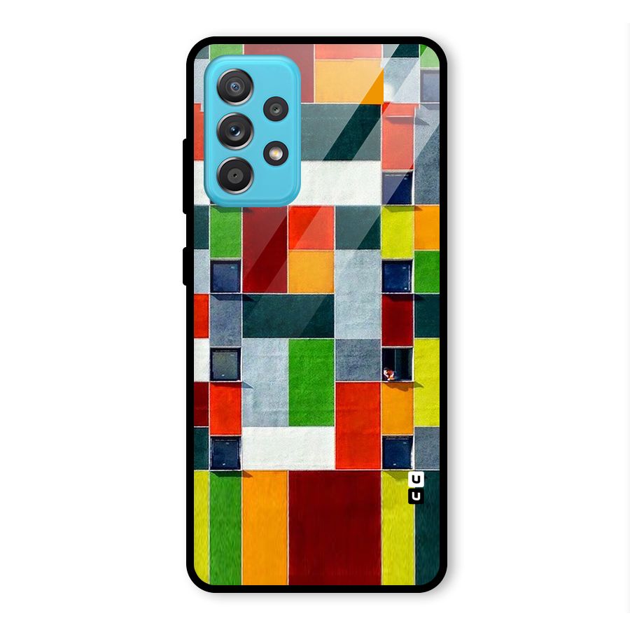 Block Color Design Glass Back Case for Galaxy A52s 5G