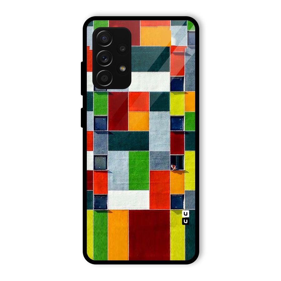 Block Color Design Glass Back Case for Galaxy A53 5G