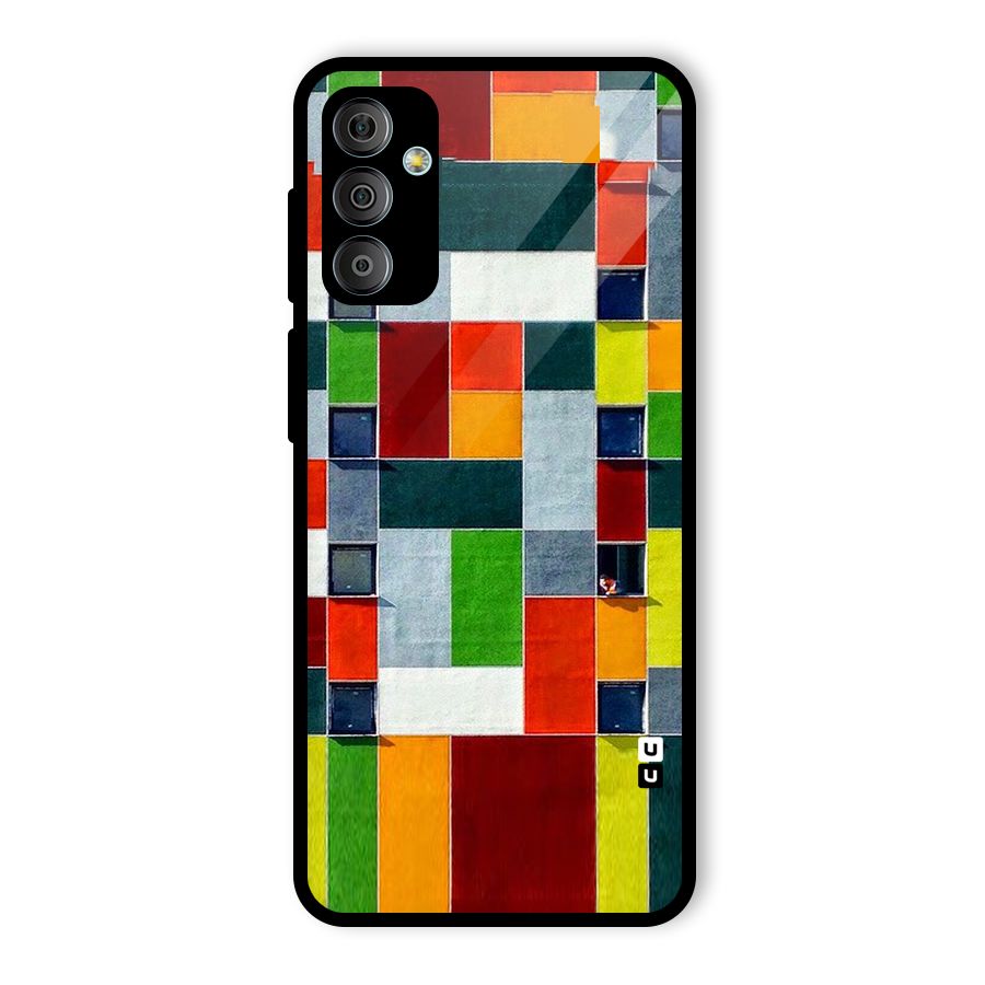 Block Color Design Glass Back Case for Galaxy F23
