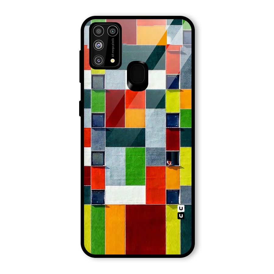 Block Color Design Glass Back Case for Galaxy F41