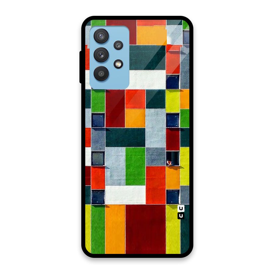 Block Color Design Glass Back Case for Galaxy M32 5G