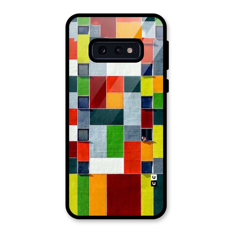 Block Color Design Glass Back Case for Galaxy S10e