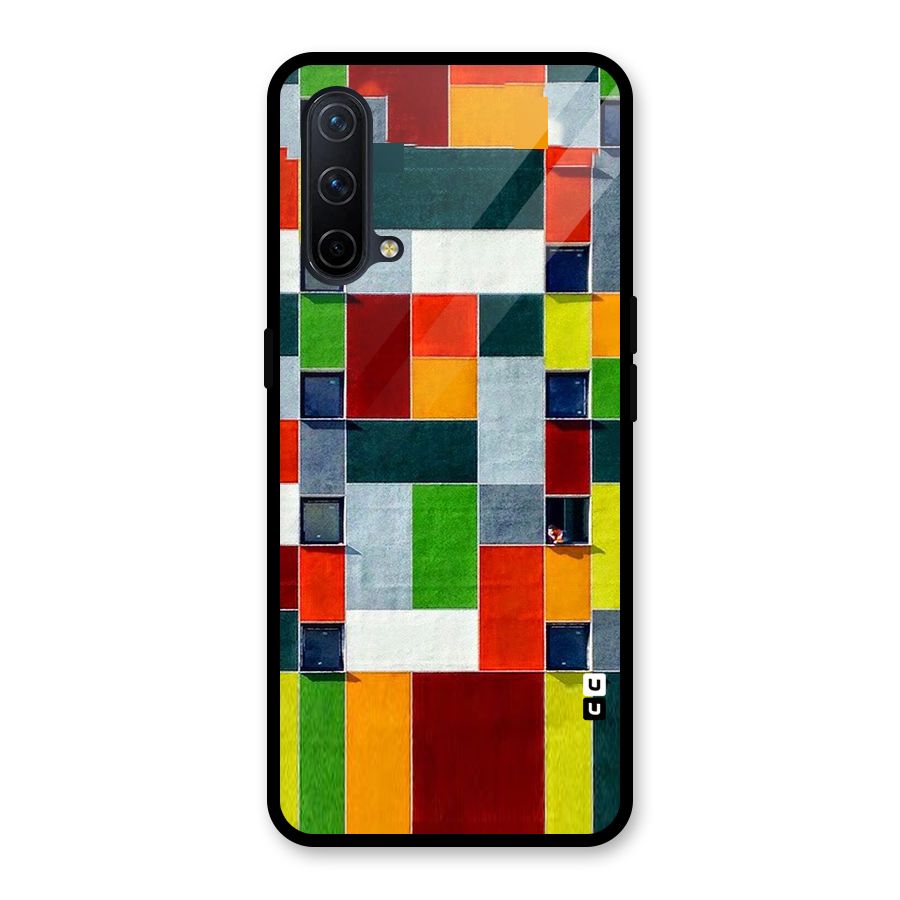 Block Color Design Glass Back Case for OnePlus Nord CE 5G