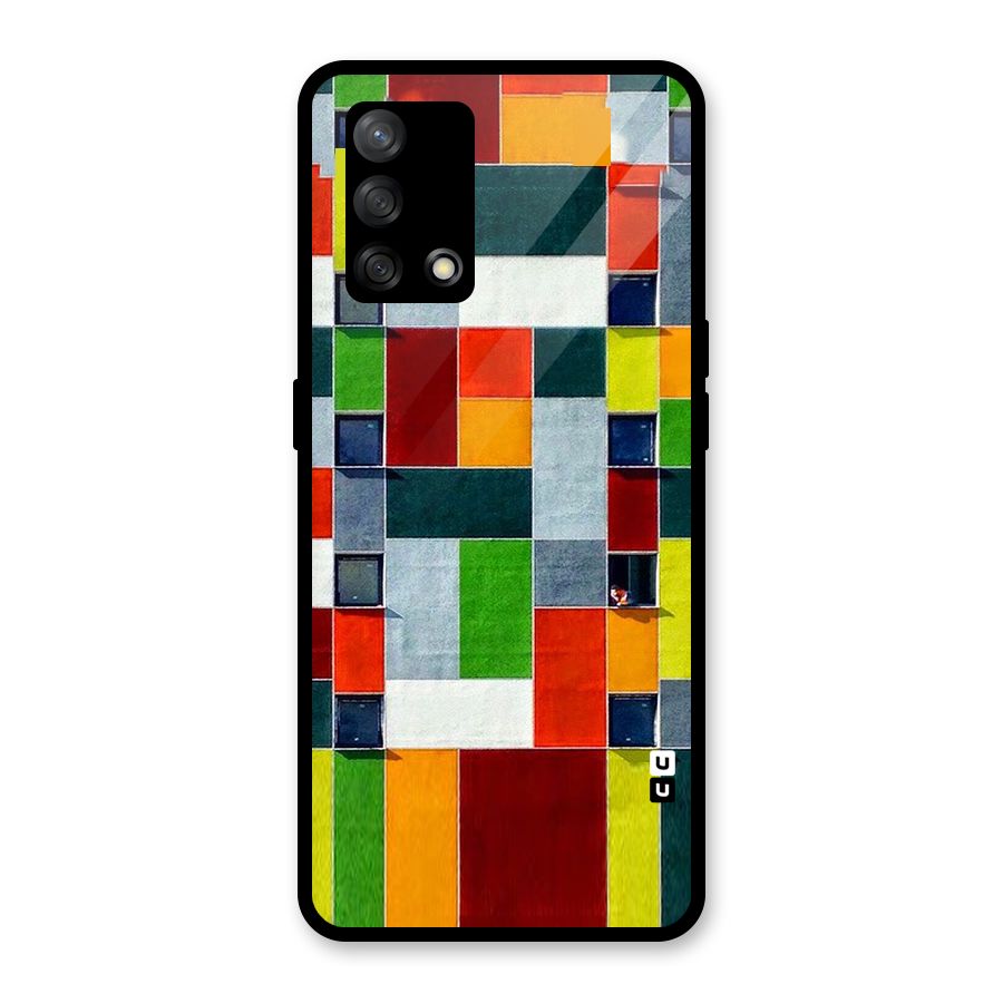 Block Color Design Glass Back Case for Oppo F19