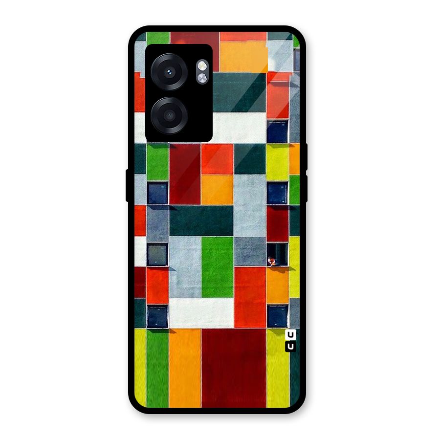 Block Color Design Glass Back Case for Oppo K10 (5G)