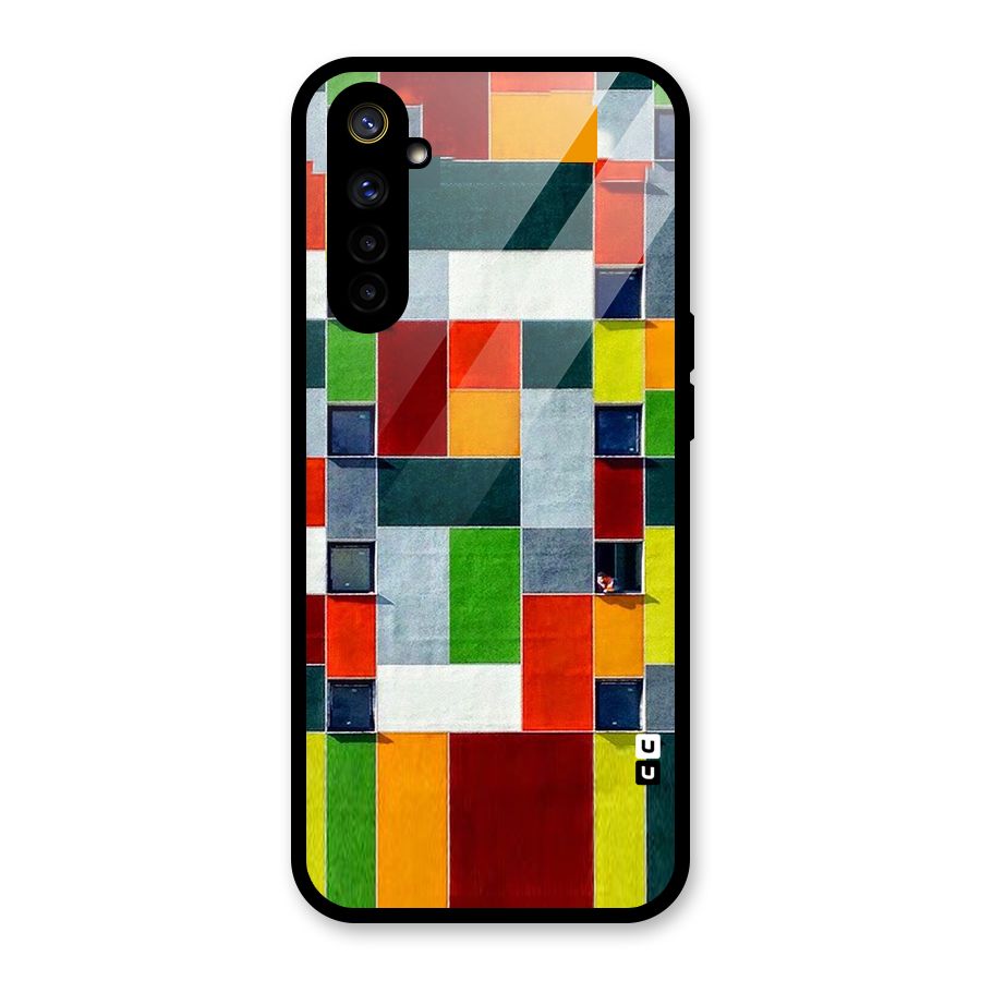 Block Color Design Glass Back Case for Realme 6