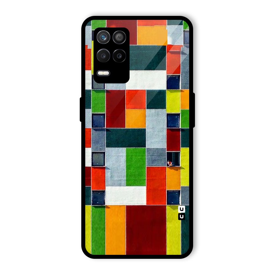 Block Color Design Glass Back Case for Realme 9 5G